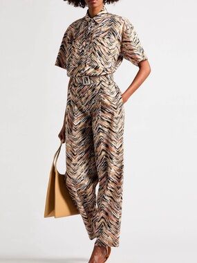MISSONI Cotton Chevron-Print Jumpsuit in Multi Beige